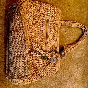 TheSak gold and natural ladies handbag